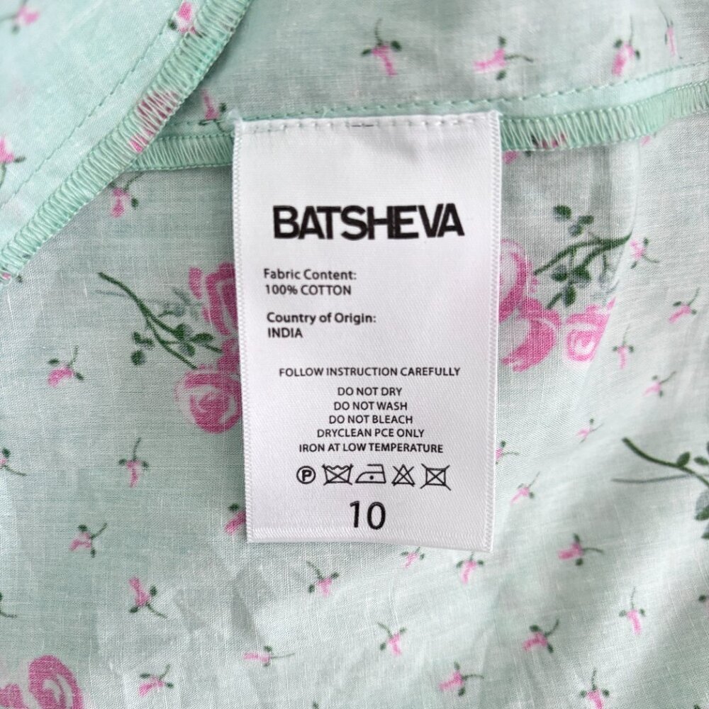 BATSHEVA Popham Pintucked Floral-Print Cotton-Poplin Mini Dress - Picture 12 of 13